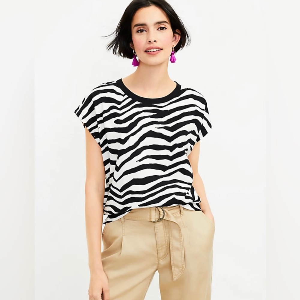 Loft Tiger Print Wedge Tee